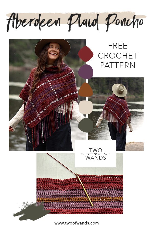 Aberdeen Plaid Poncho FREE Crochet Pattern — Two of Wands